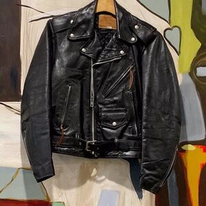 Vtg excelled leather moto motorcycle racer jacket  60s 70s era must see